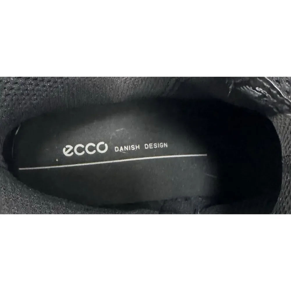 ECCO DRESS CLASSIC 35 WOMENS ANKLE BOOTS LEATHER BLOCK HEEL BLACK SZ 39EU 8-8.5